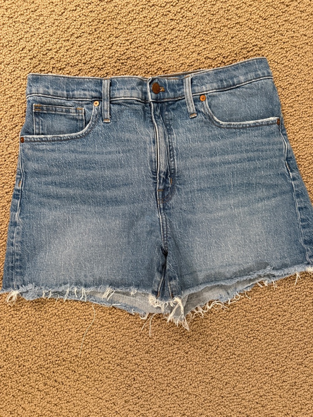 Madewell Light Blue Frayed Hem Denim Shorts